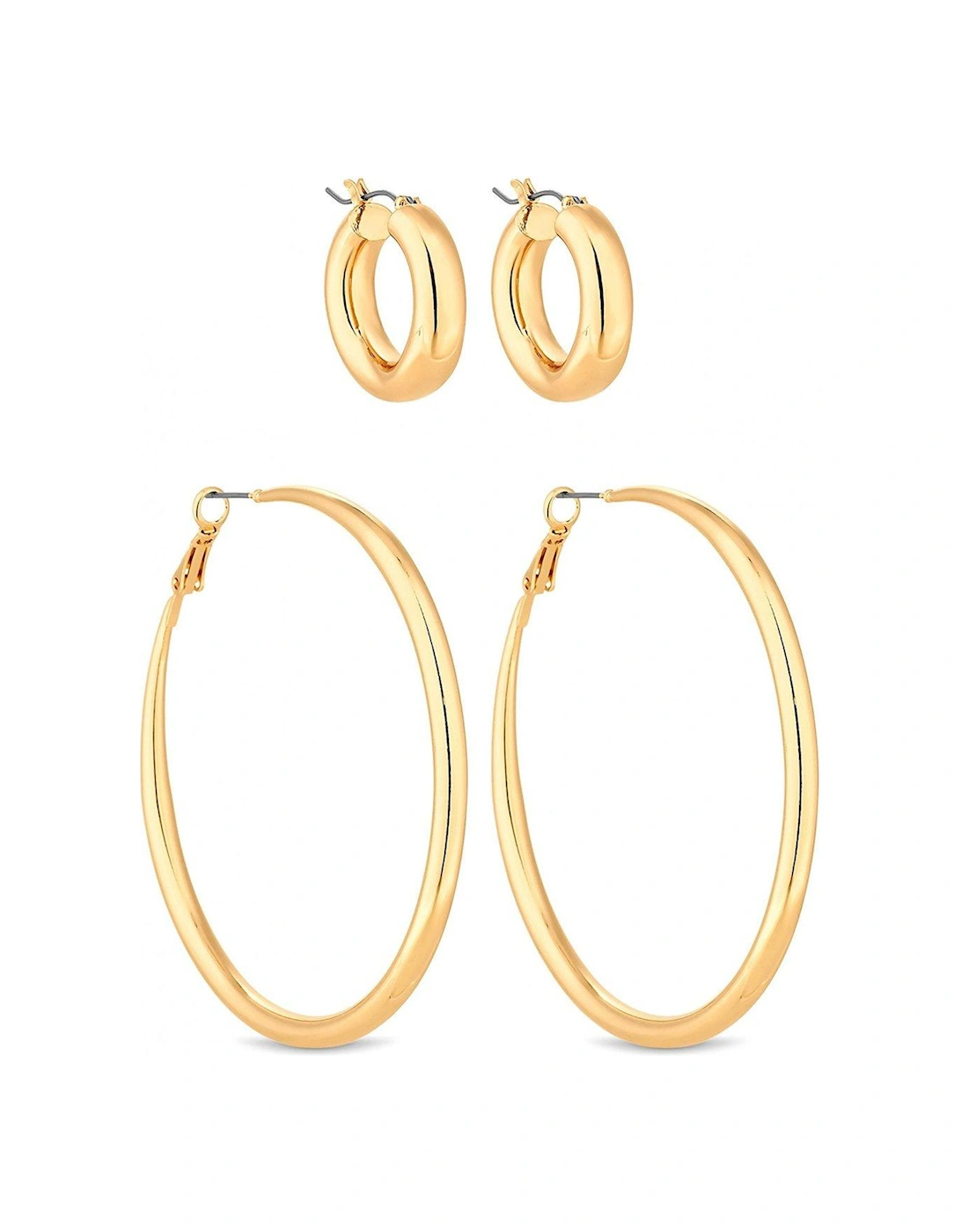 Gold Plated Mix Hoop Earrings - Pack of 2, 2 of 1