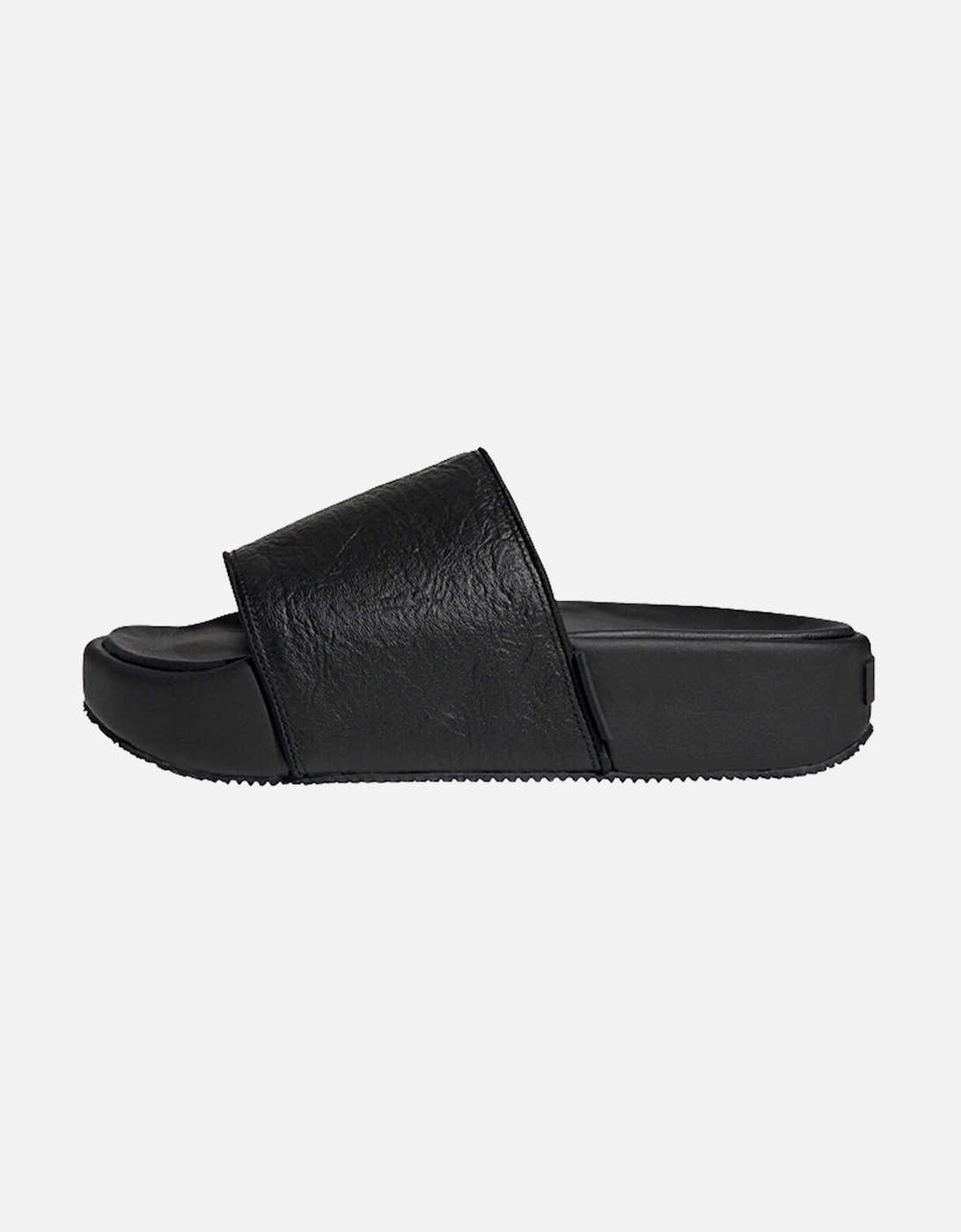 Y-3 Mens Leather Slides Black