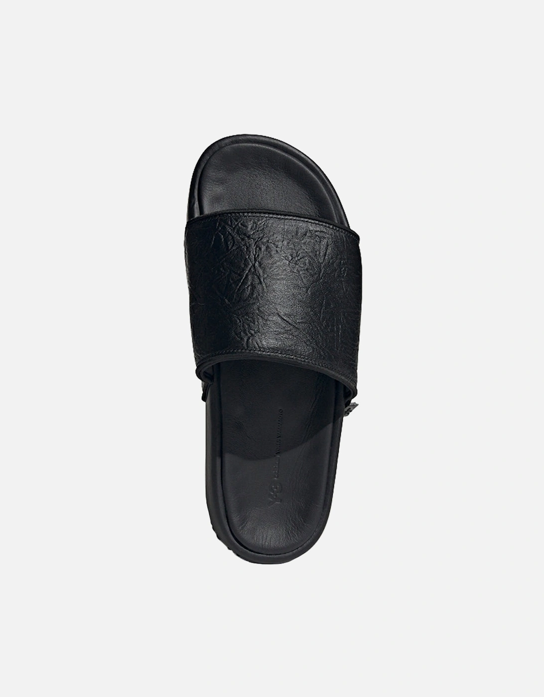 Y-3 Mens Leather Slides Black