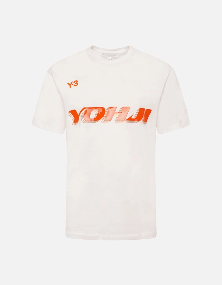 Y-3 Mens Graphic Print T-shirt White