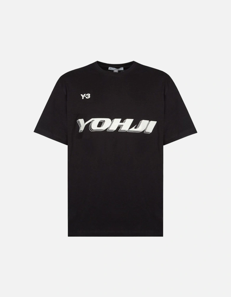 Y-3 Mens Graphic Print T-shirt Black