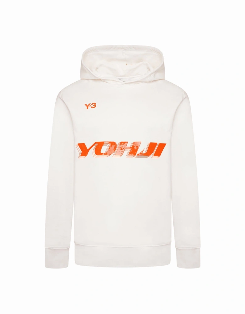 Y-3 Mens Graphic Print Hoodie White