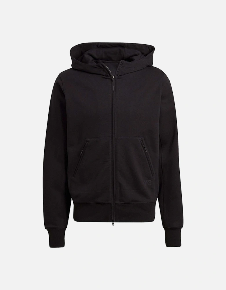 Y-3 Mens Logo Zip Hoodie Black