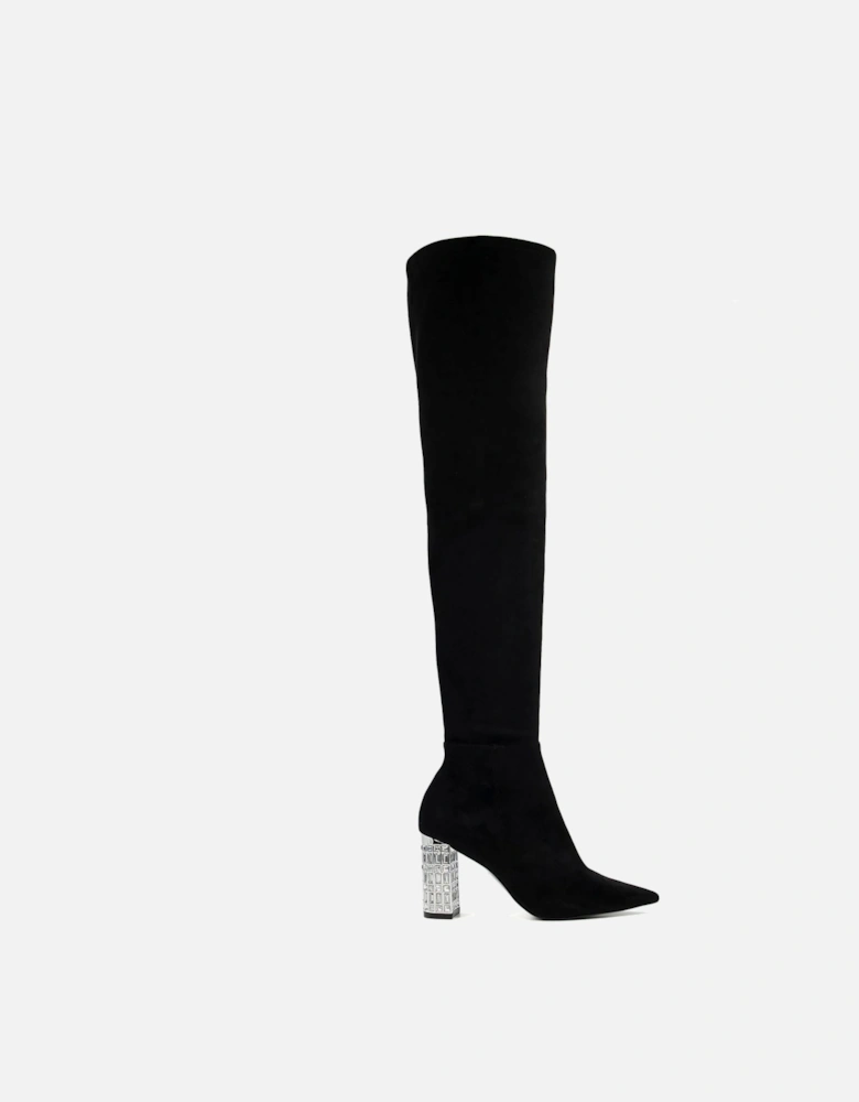 Ladies Superstar - Jewelled High Heel Over The Knee Boots