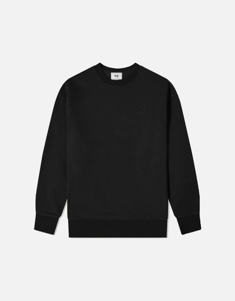 Y-3 Mens Oversized Chest Logo Sweater Black