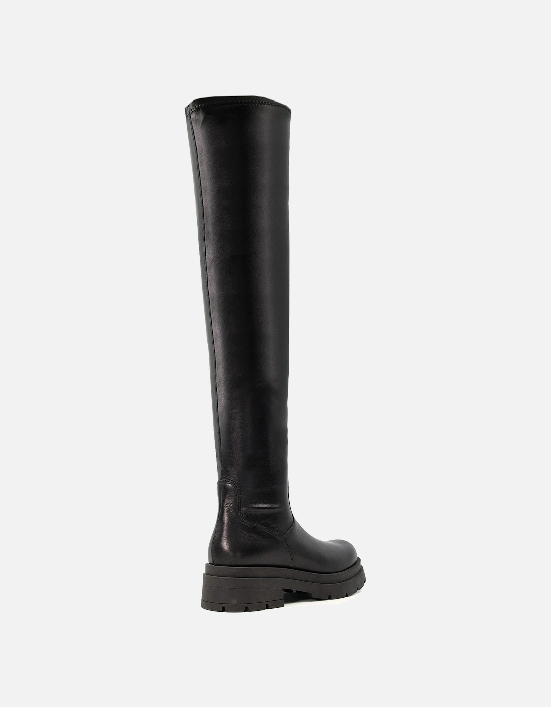 Ladies Taurus - Chunky Leather Knee-High Boots