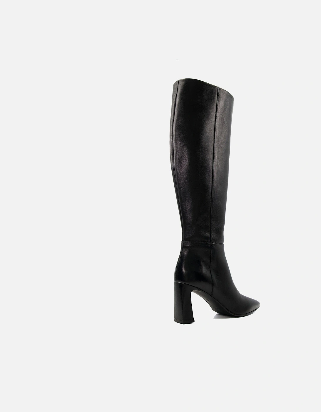 Dune Ladies Savoir - Flare-Heeled Leather Knee-High Boots