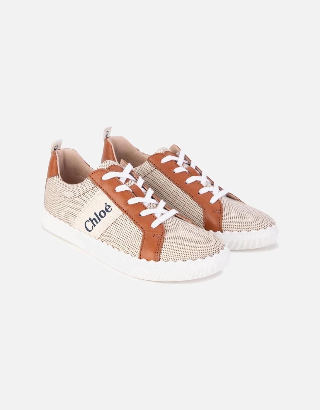 Girls Ginger Leather Trainers, 3 of 2