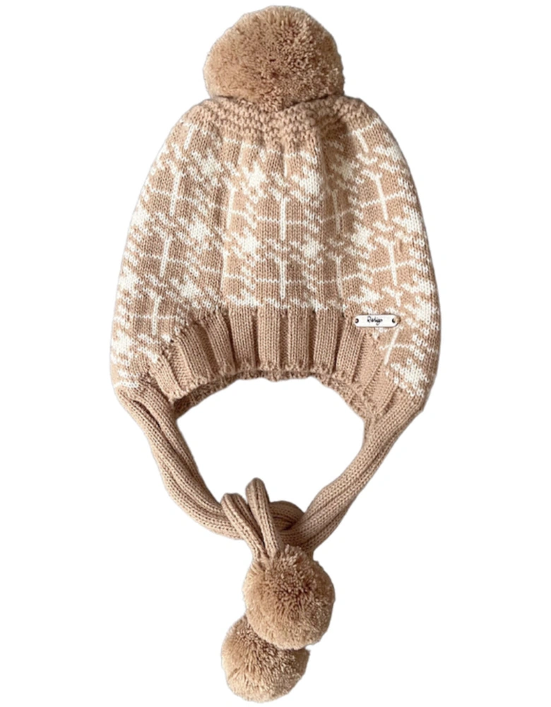 Camel Knit Tie Hat