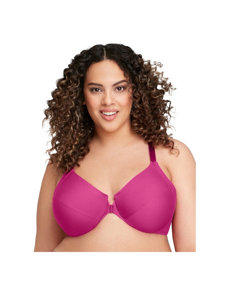 Front Close Smoothing Underwire Bra - Berry