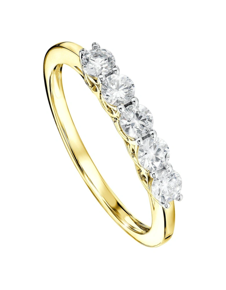 Elsie 9ct Yellow Gold 0.50ct Lab Grown Diamond 5 Stone Ring