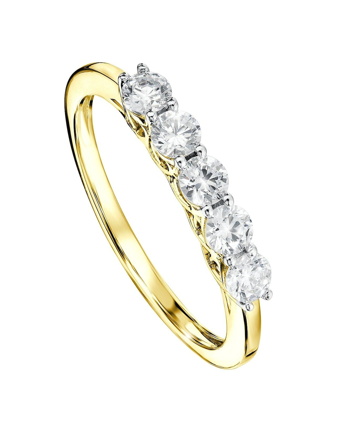 Elsie 9ct Yellow Gold 0.50ct Lab Grown Diamond 5 Stone Ring, 2 of 1
