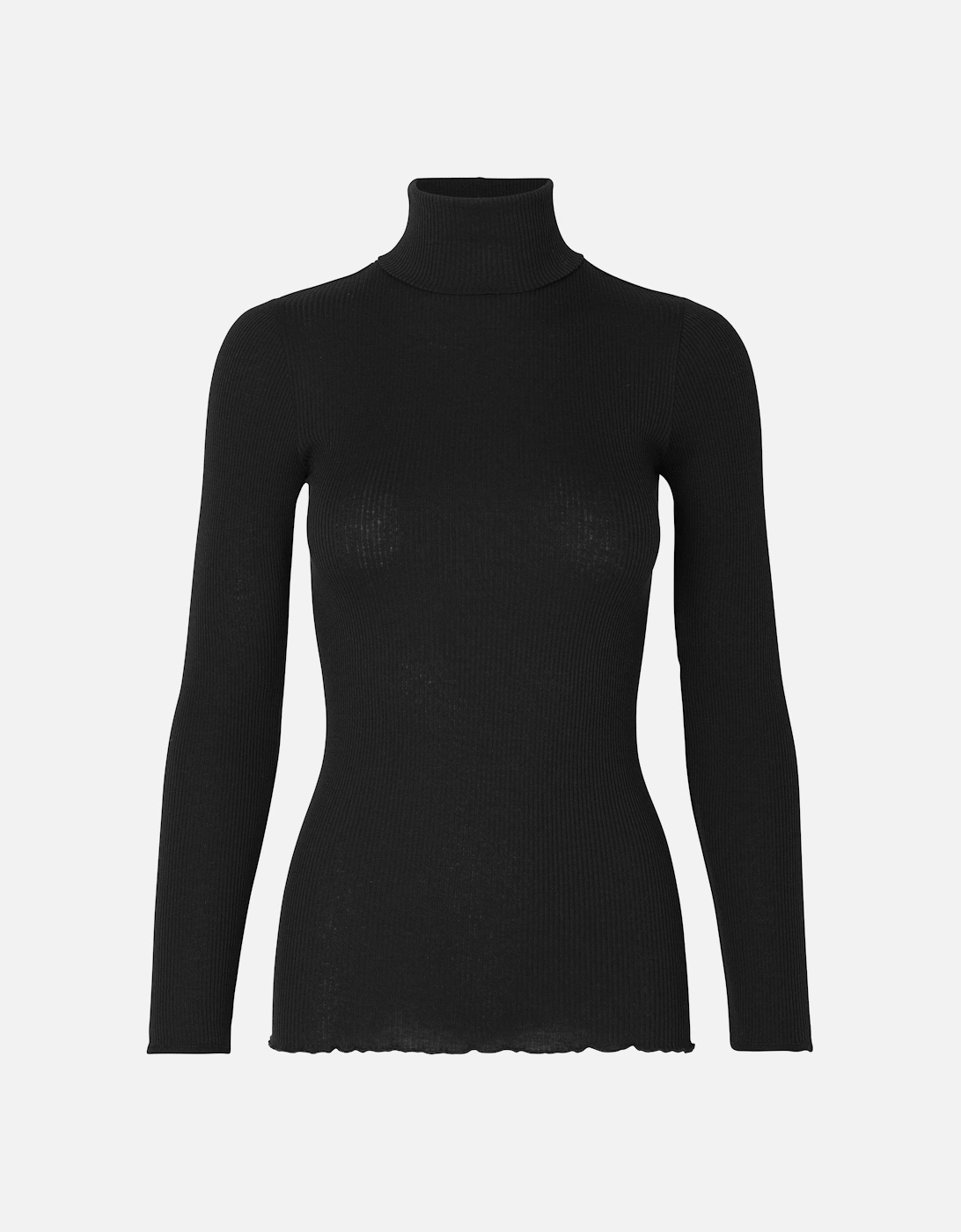 Turtleneck top in classic black, 2 of 1