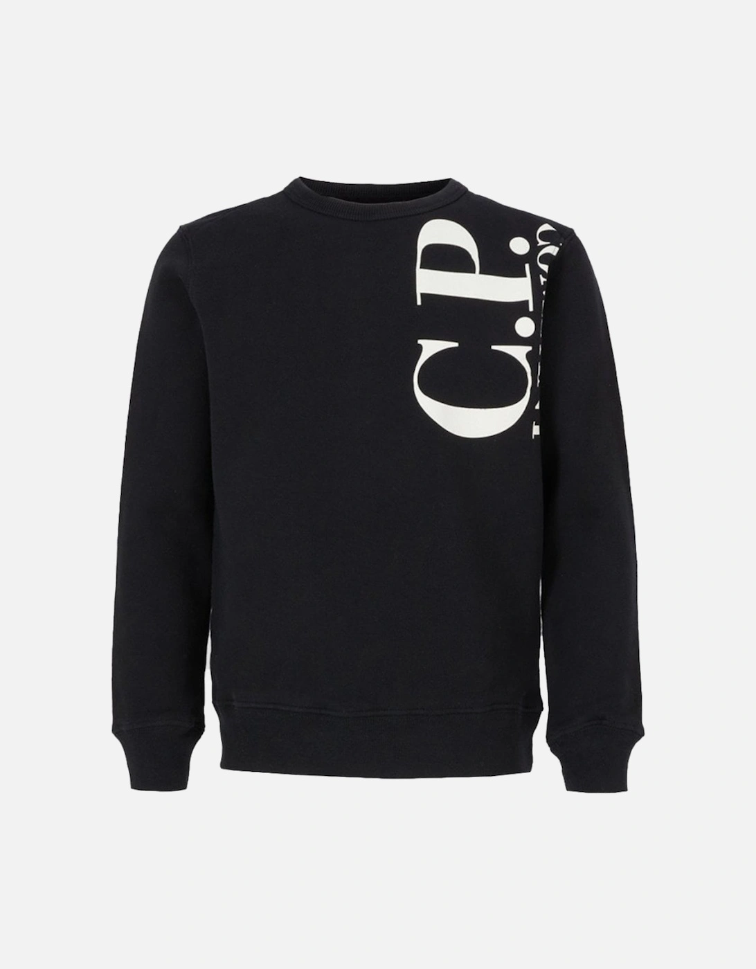 C.P Company Jnr Junior Vertical Logo Sweatshirt Black, 3 of 2