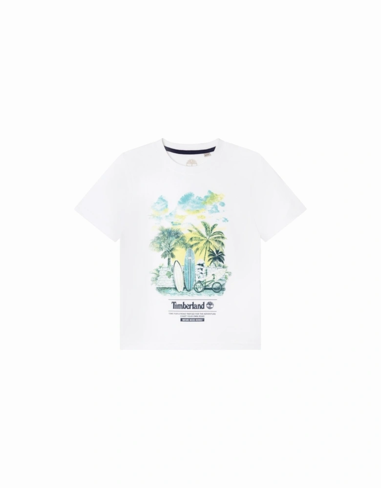 Kids Graphic Print T-shirt White