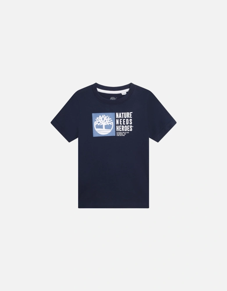 Kids Nature Needs Heroes T-shirt Navy