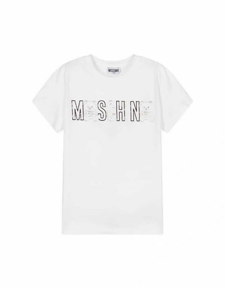 Kid-Teen Boys and Girls Logo Print T-shirt White
