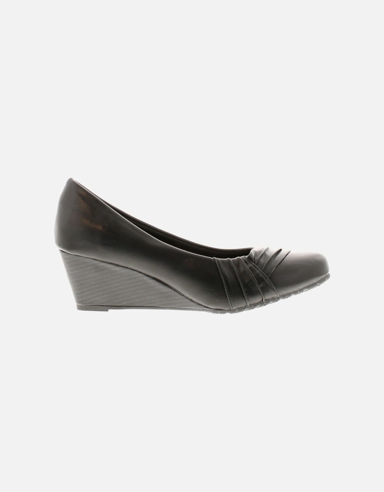 Womens Shoes Wedges Cortez pu Slip On black UK Size