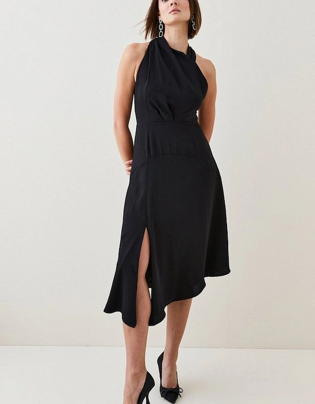 Soft Tailored Sleeveless Midi Dress, 5 of 4