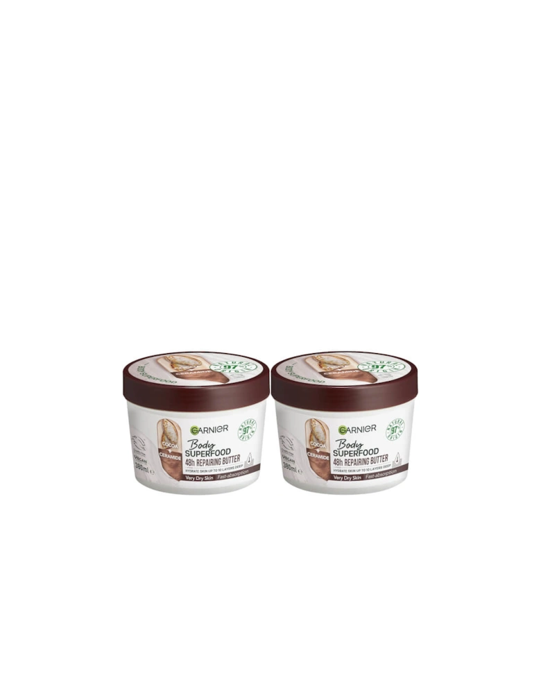 Body Superfood, Repairing Body Butter, With Cocoa and Ceramide, Body Butter for Very Dry Skin Duo