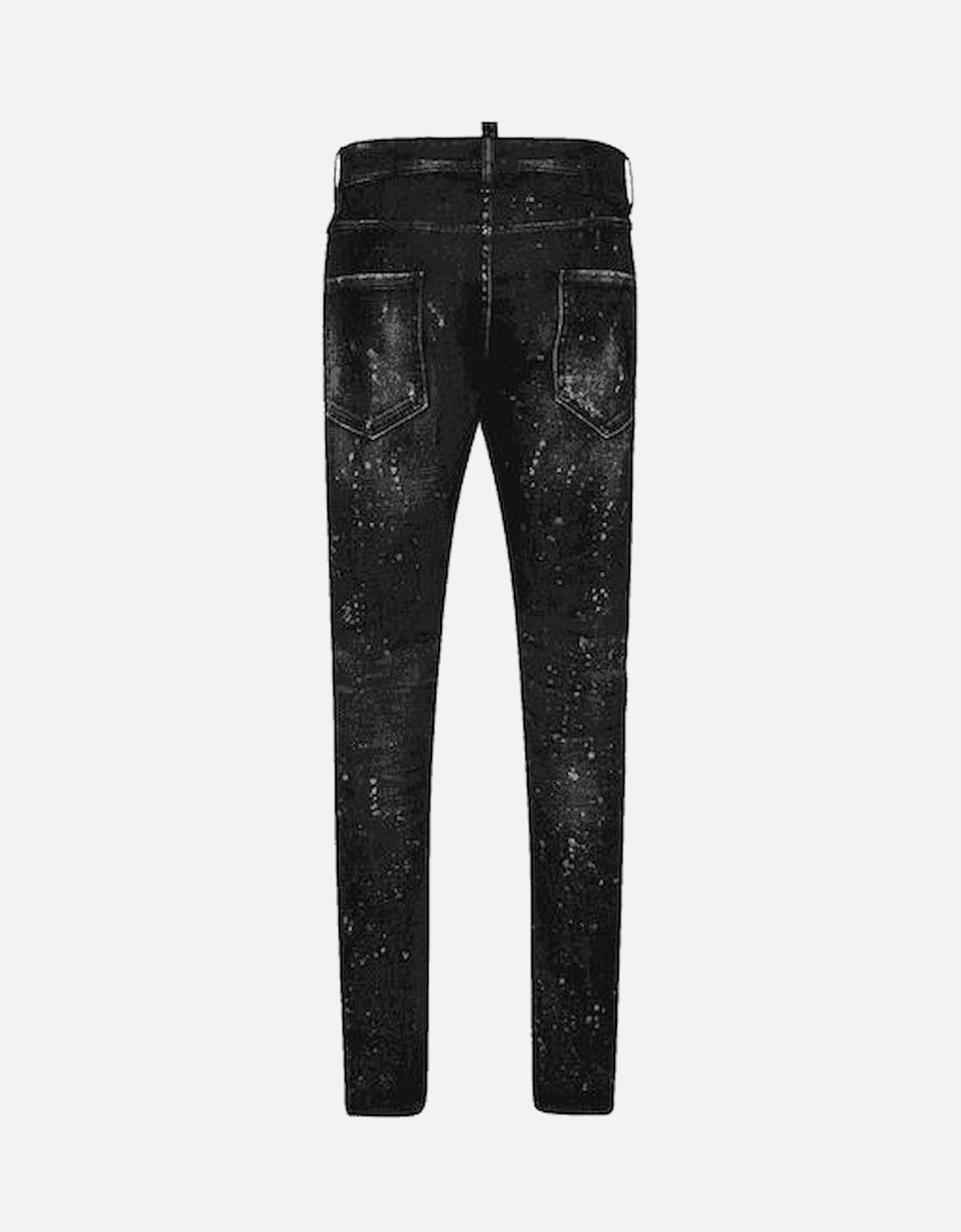 Cotton Rip and Repair Black Wash Paint Splatter Cool Guy Jeans