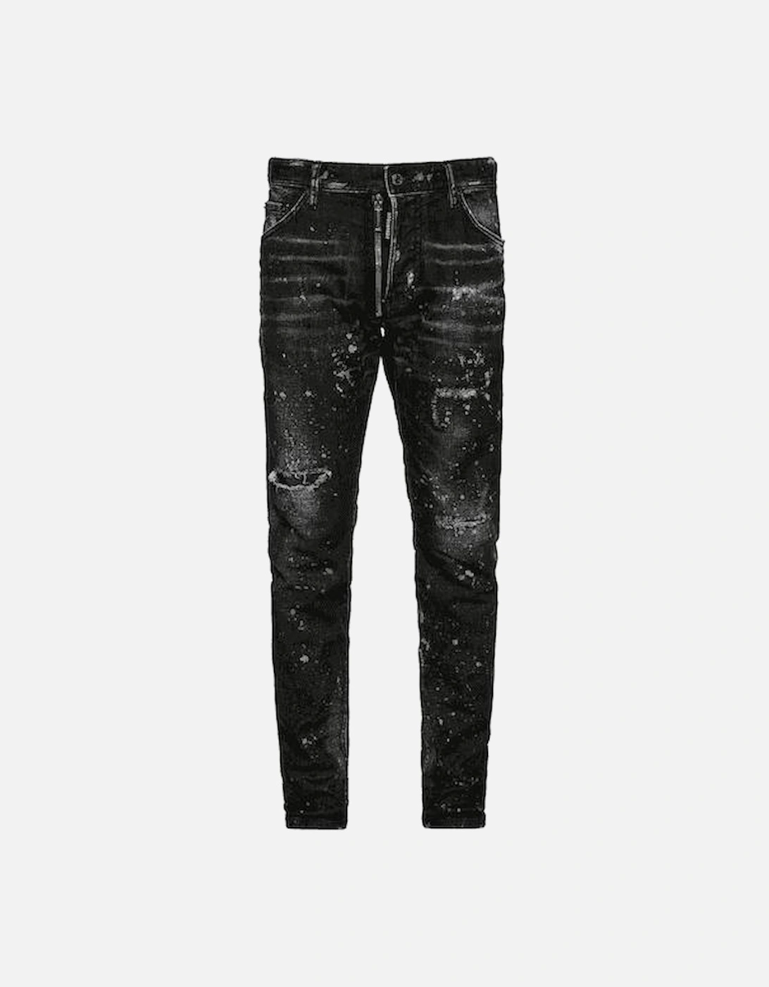 Cotton Rip and Repair Black Wash Paint Splatter Cool Guy Jeans, 4 of 3