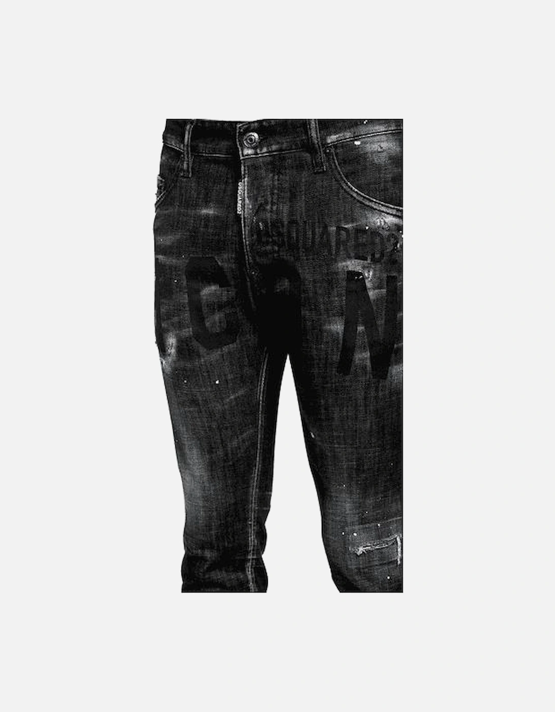 ICON Black Wash Paint Splatter Skater Jeans