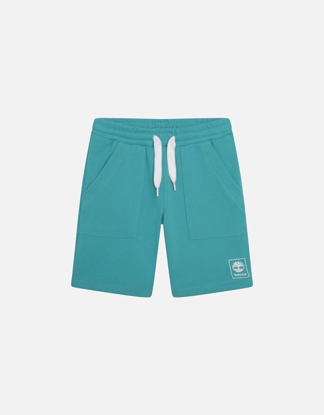 Kids Logo Print Fleece Shorts Teal, 2 of 1