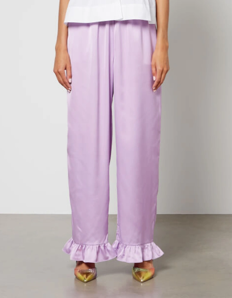 Hunter Ruffle-Trimmed Satin Trousers