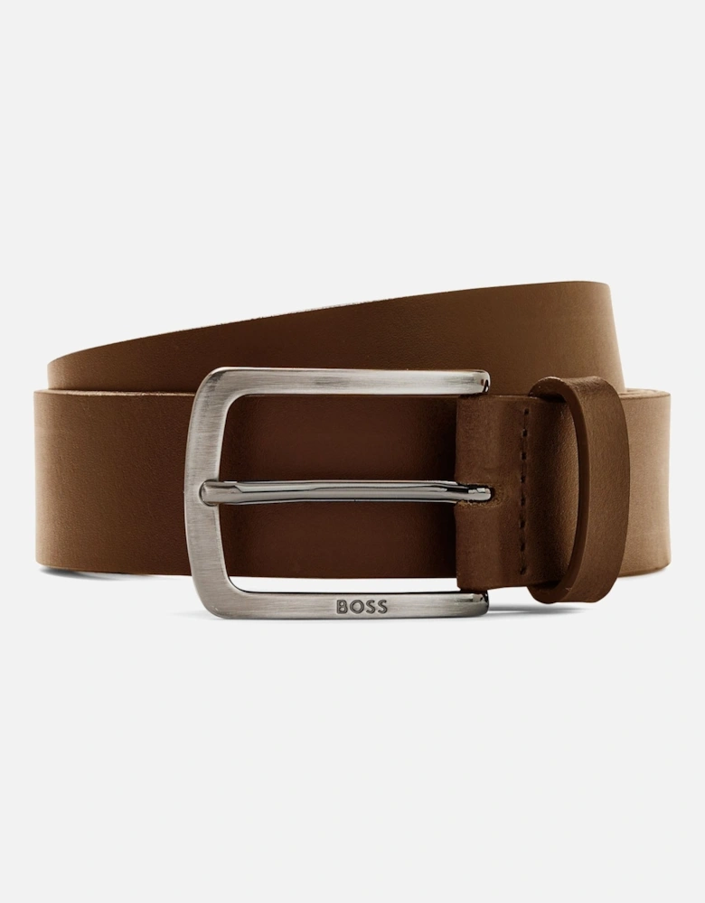 Boss Jor-metal-tip Leather Belt Medium Brown