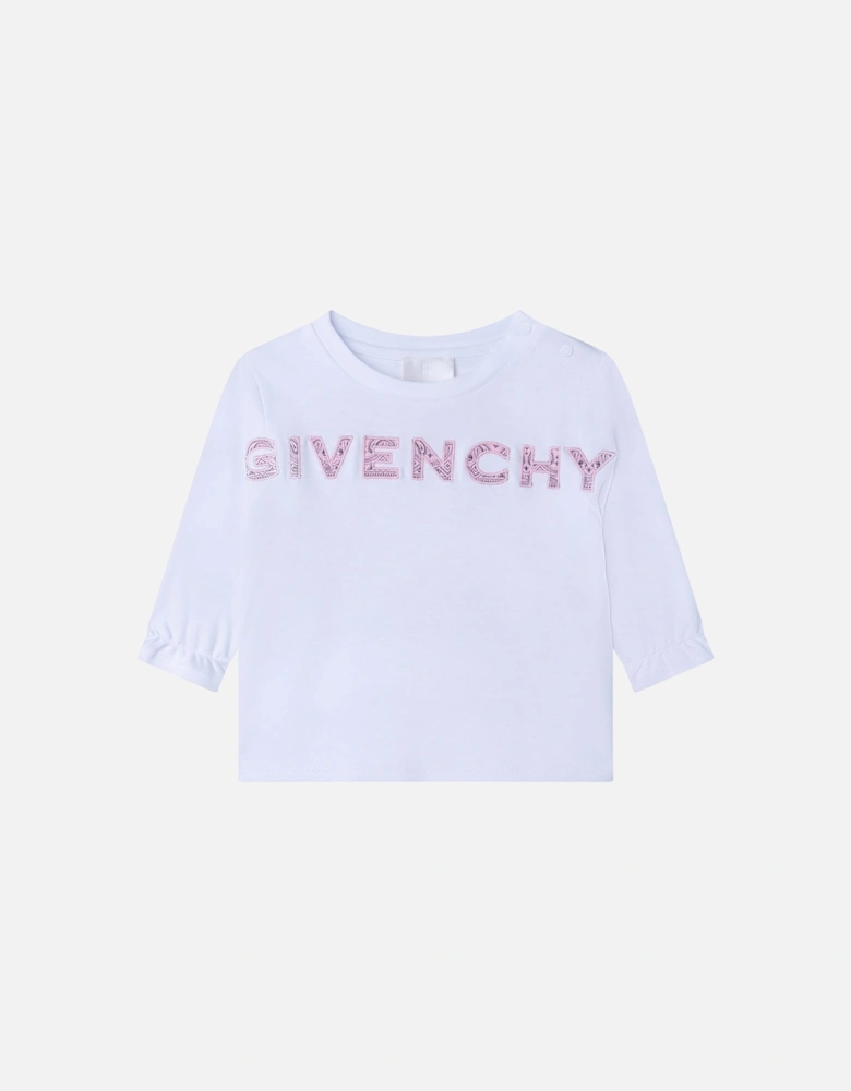 Baby Girl Bandana Print T-shirt White