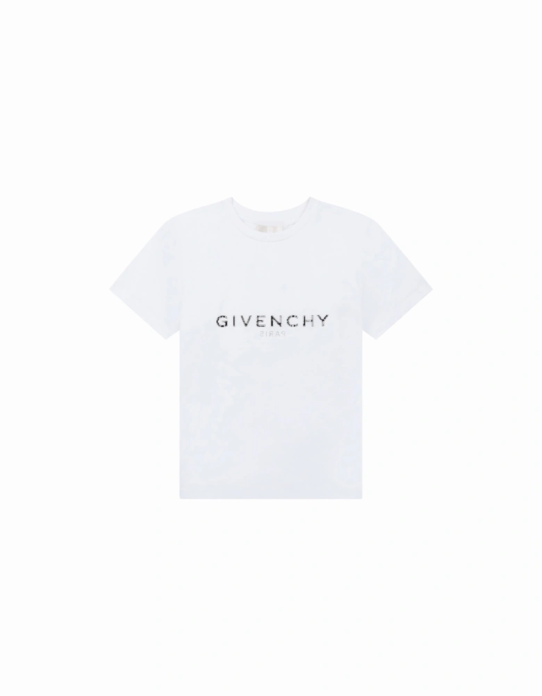 Boys Reverse Logo T-shirt White