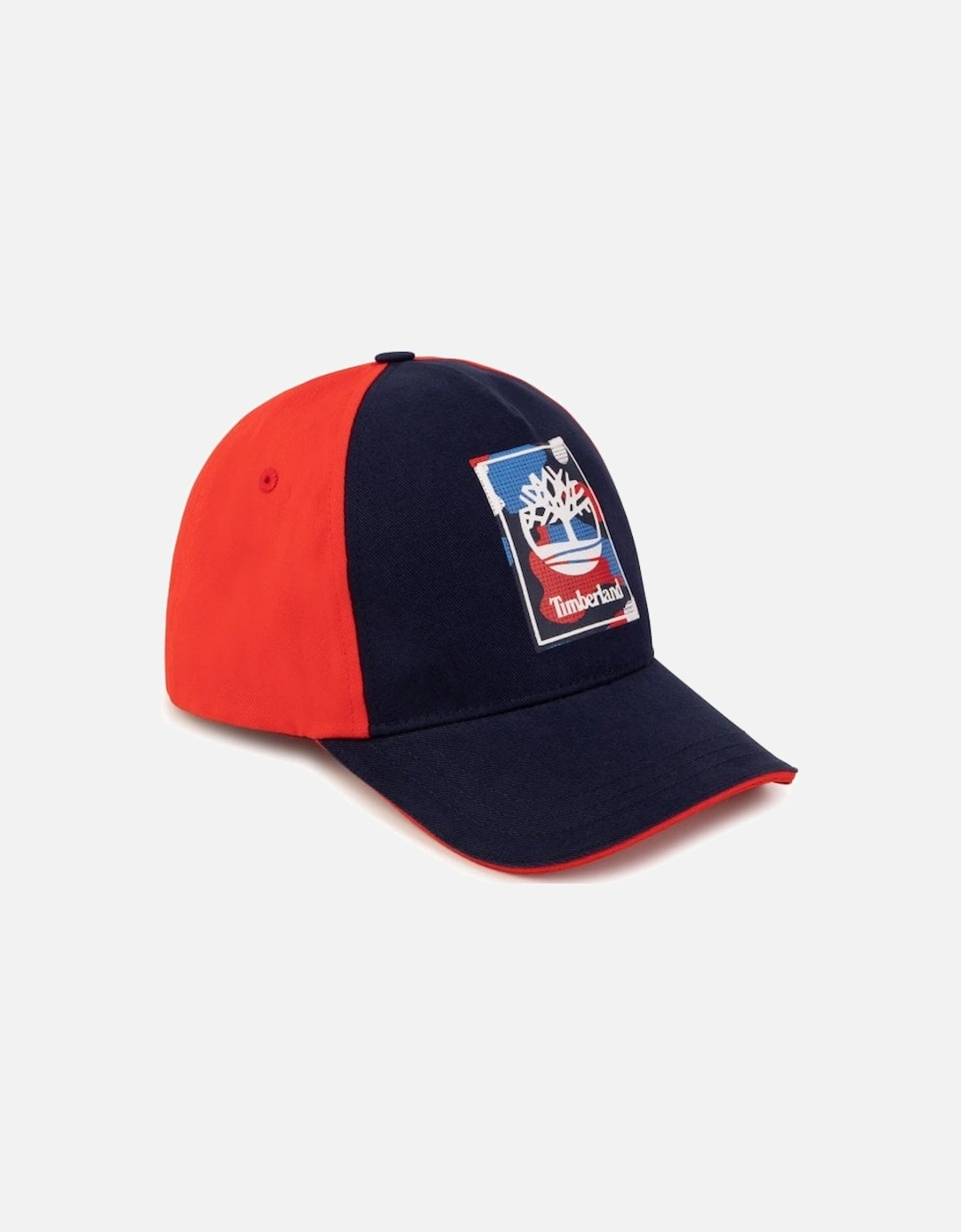 Kids Classic Logo Print Cap Red & Navy, 3 of 2