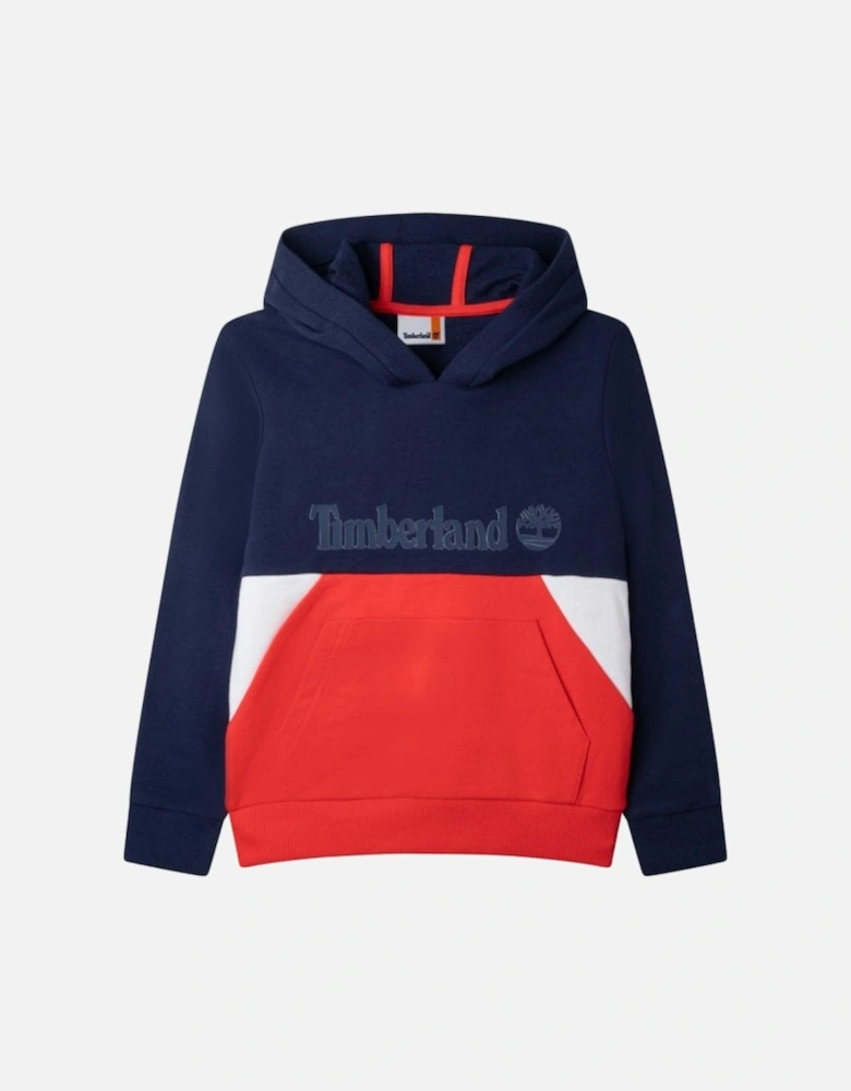 Kids Panel Hoodie Navy