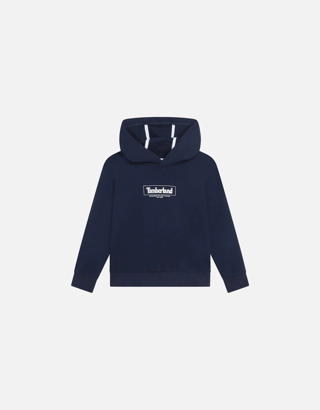 Kids Logo Print Fleece Hoodie Navy, 2 of 1