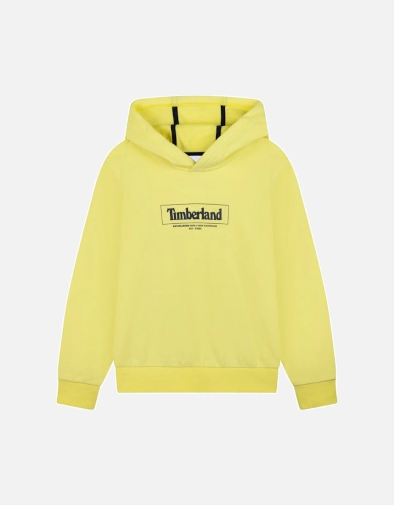 Kids Logo Print Fleece Hoodie Yellow