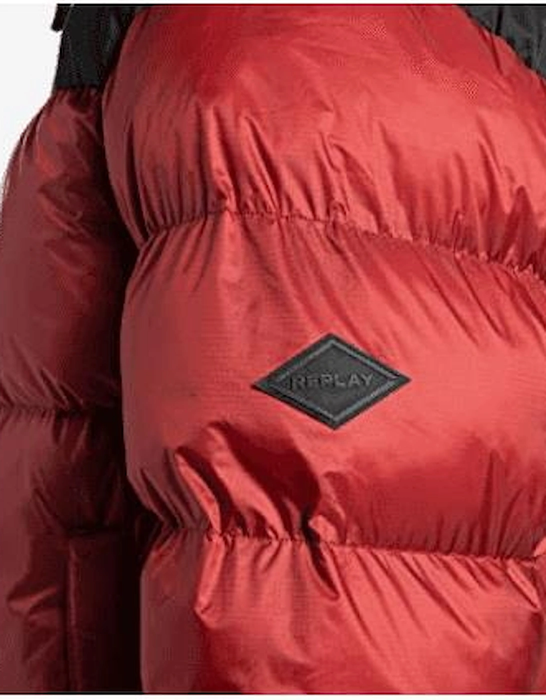 Nylon Padded Slim Fit Dark Red Puffer Jacket