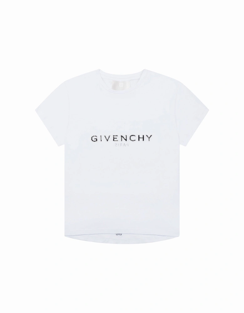 Girls Reverse Logo T-shirt White