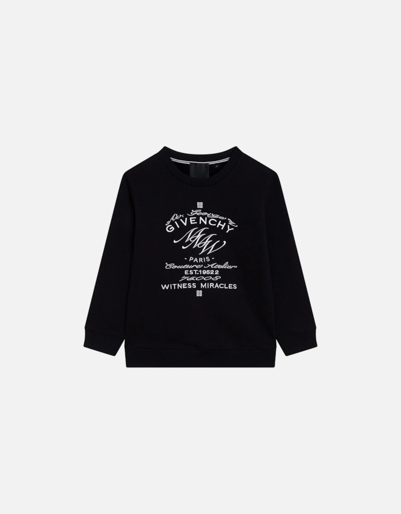 Boys Embroidered Sweater Black