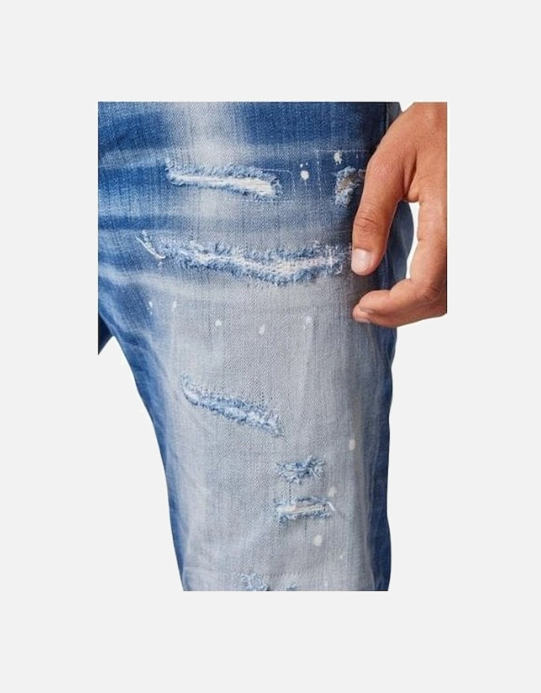 LAT 881 Slim Fit Blue Ripped Wash Jeans