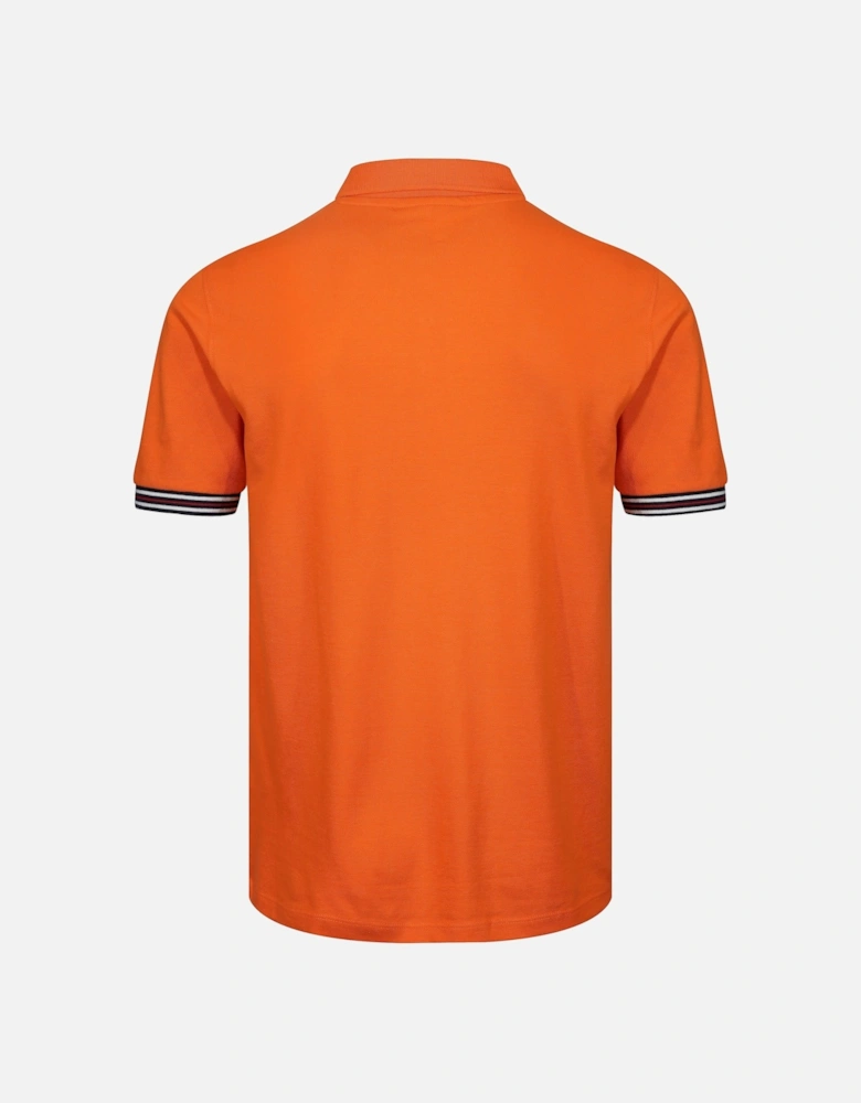 Omari Tipped Mens Polo Shirt - Mandarin Orange
