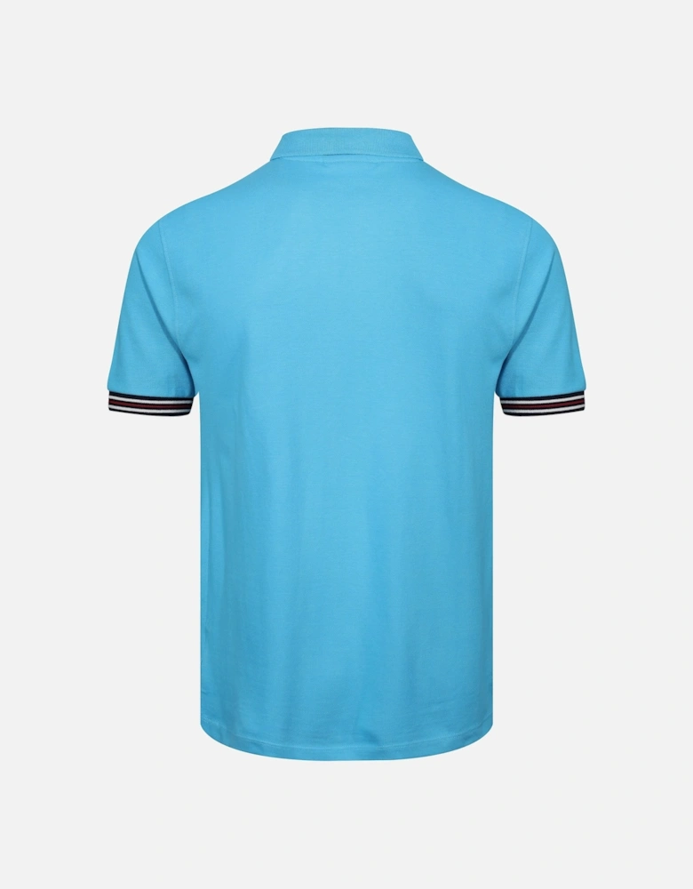 Omari Tipped Mens Polo Shirt - Aquarius