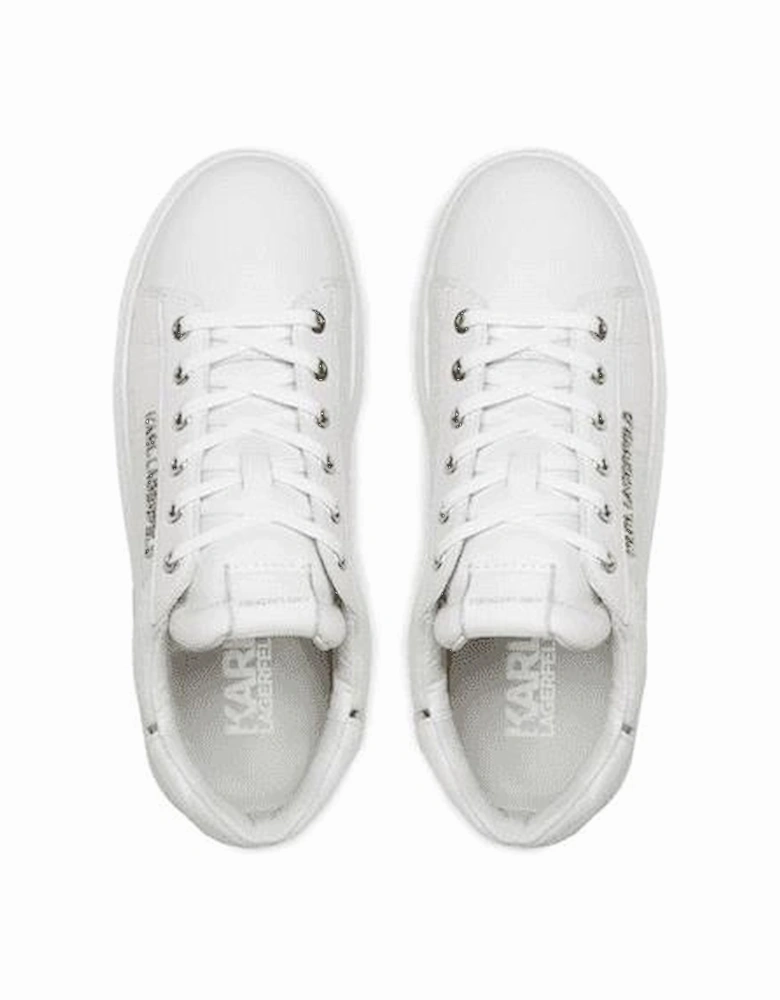 Kapri Monogram Emboss Logo White Leather Trainer