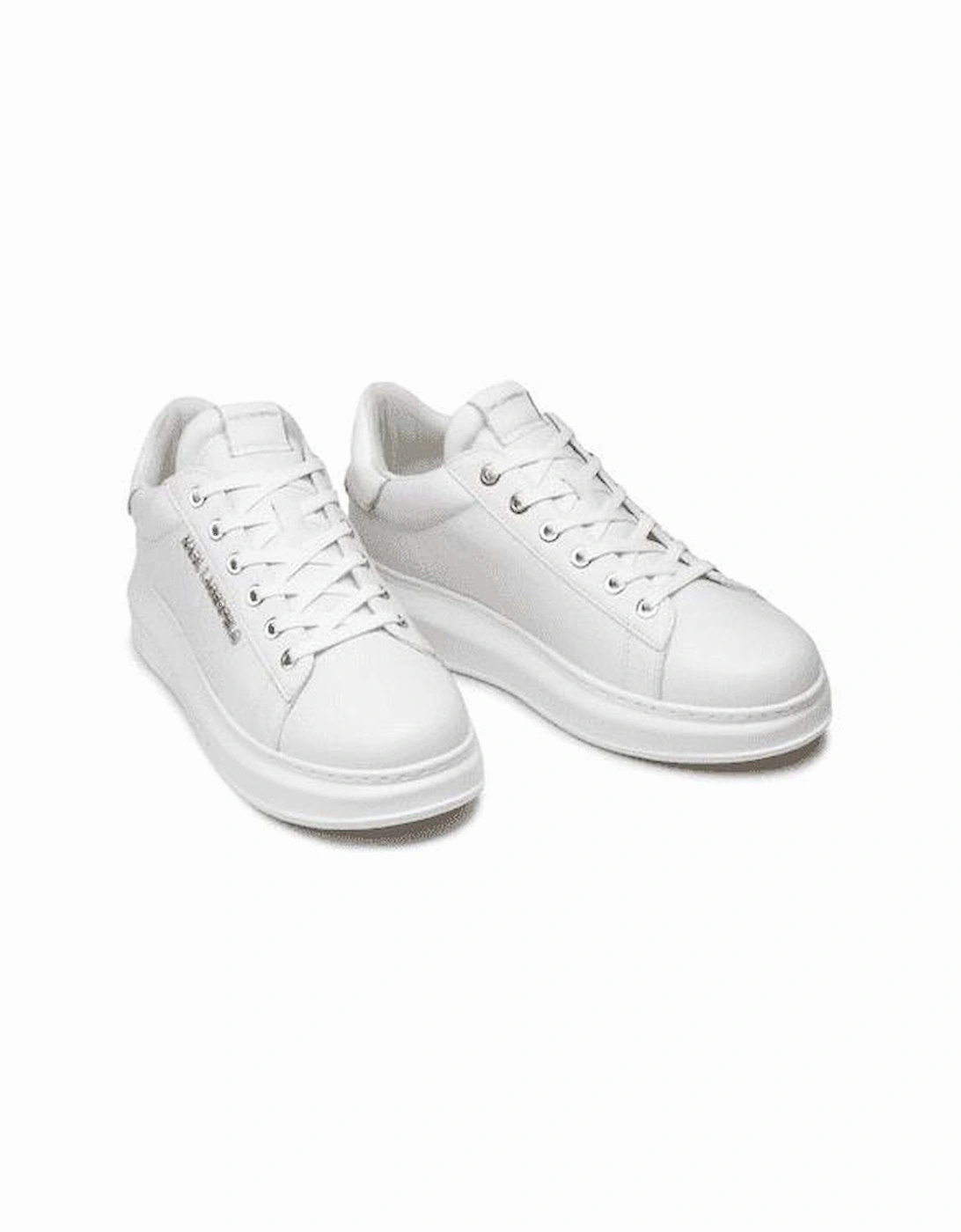 Kapri Monogram Emboss Logo White Leather Trainer