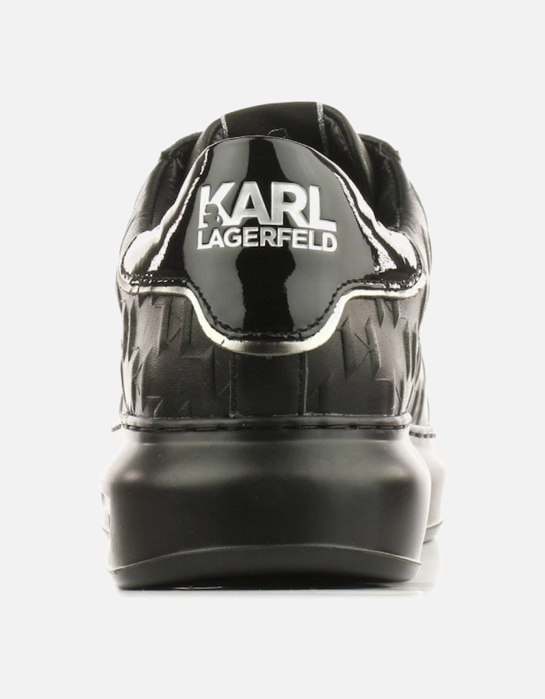 Kapri Monogram Emboss Logo Black Leather Trainer