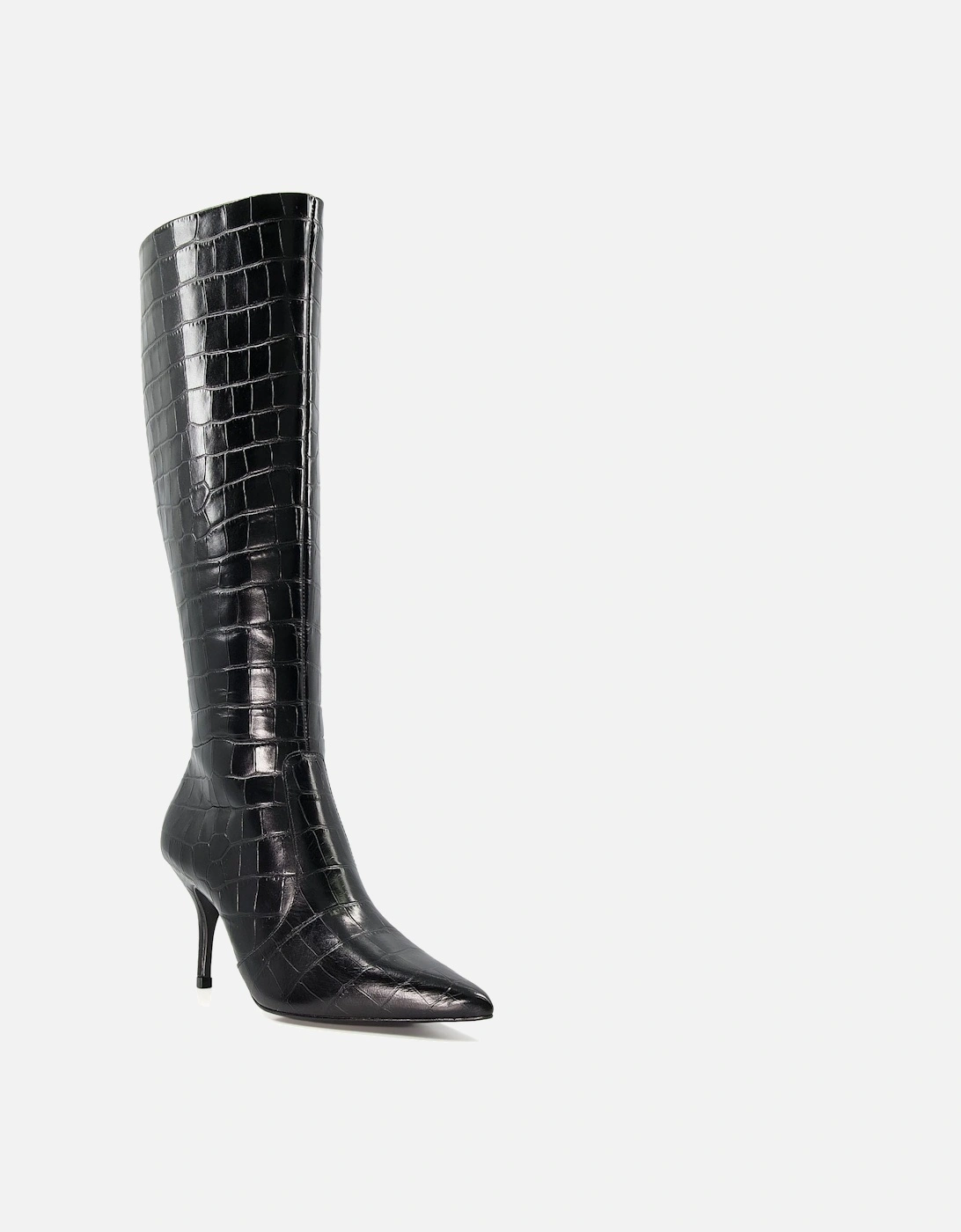 Ladies Spritz - Croc-Effect Leather Knee-High Boots, 7 of 6