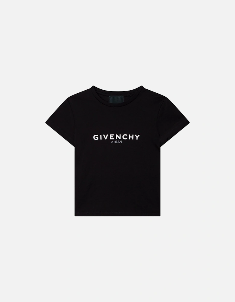 Girls Reverse Logo T-shirt Black