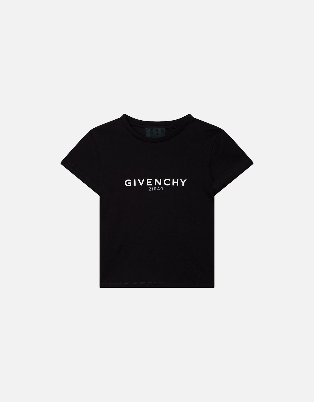 Girls Reverse Logo T-shirt Black, 4 of 3