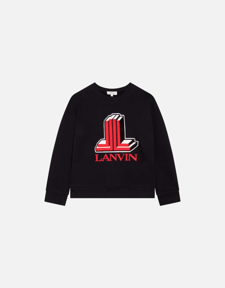 Boys Double L Logo Sweater Black