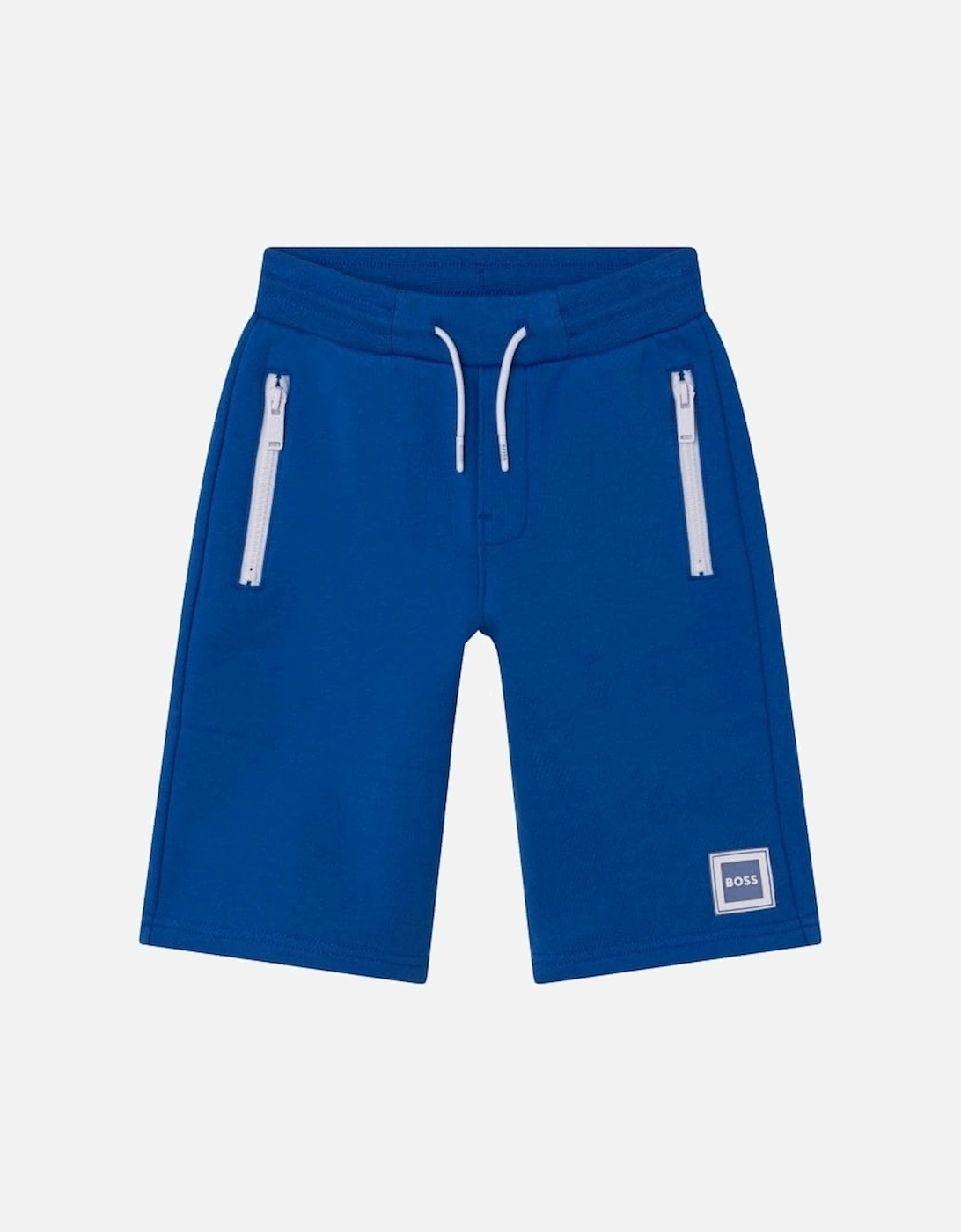 Kids Fleece Logo Print Shorts Blue, 2 of 1